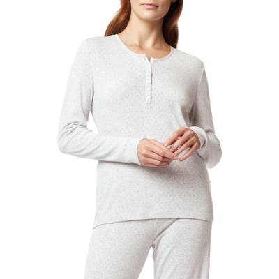 The White Company Pointelle Pajama Top, Grey