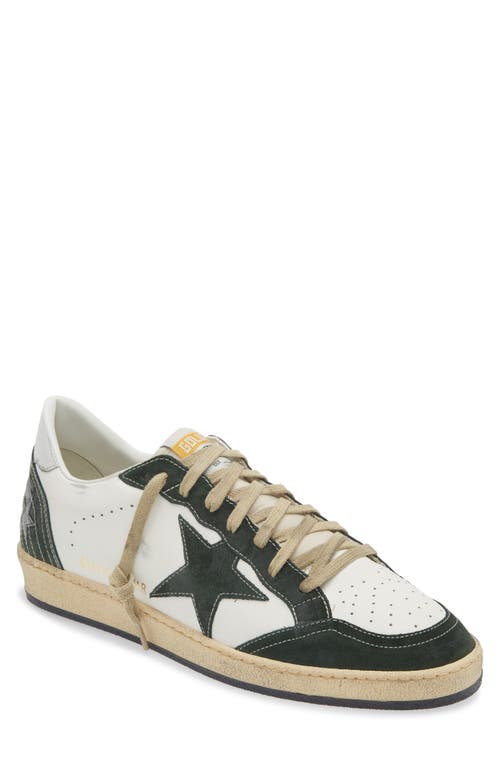 Golden Goose Ball Star Sneaker in White/Green/Silver at Nordstrom, Size 6Us