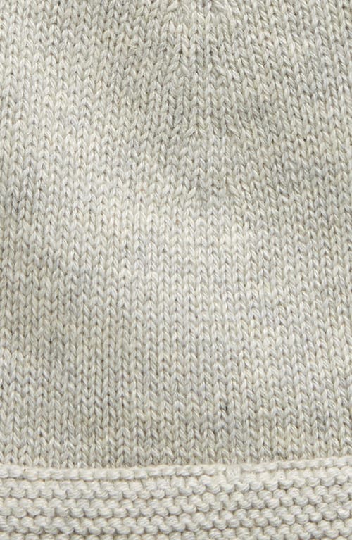 Pink Lemonade Double Pompom Organic Cotton Beanie In Vanilla Grey