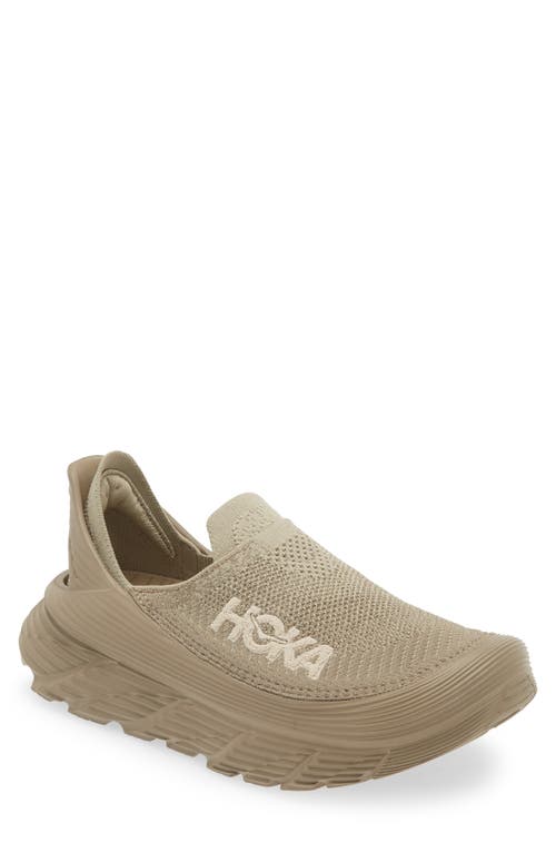 Hoka Restore Tc Logo-embroidered Sneakers In Dune/oxford Tan