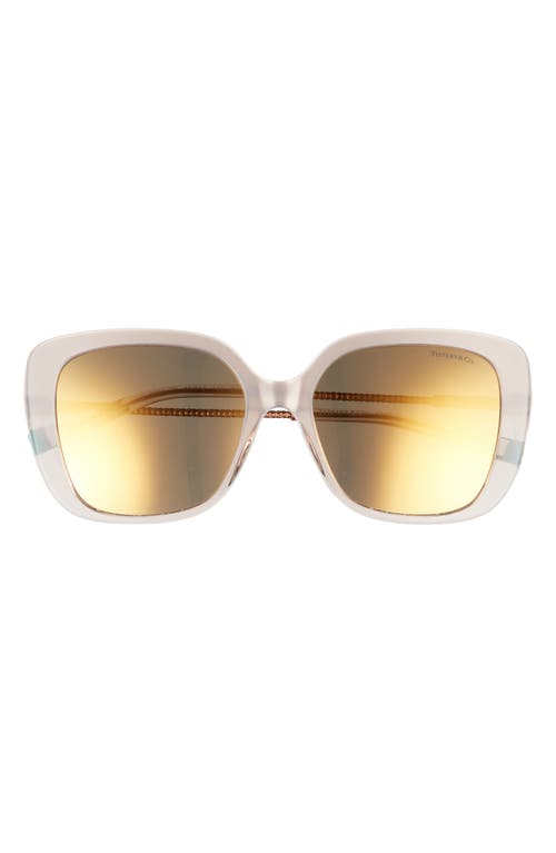 Tiffany & Co. Butterfly 55mm Square Sunglasses in Satin Champagne/Brown Gold
