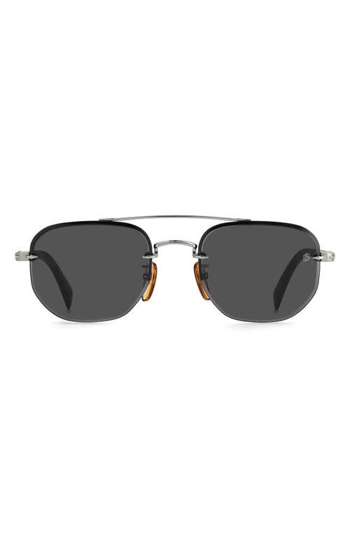 David Beckham Eyewear 53mm Geometric Sunglasses in Ruthenium Black /Grey