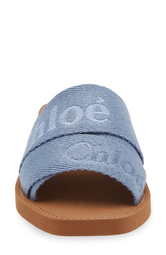Shop Chloé Woody Slide Sandal In Washed Blue