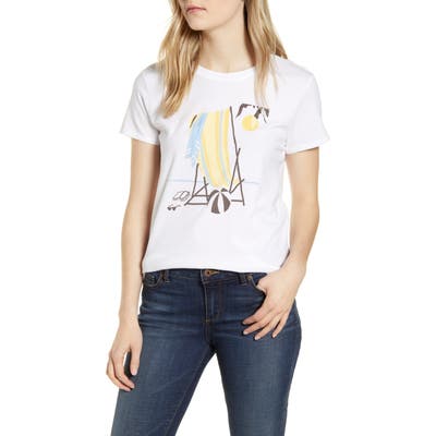 Lucky Brand Beach Chair Cotton Graphic Tee, White