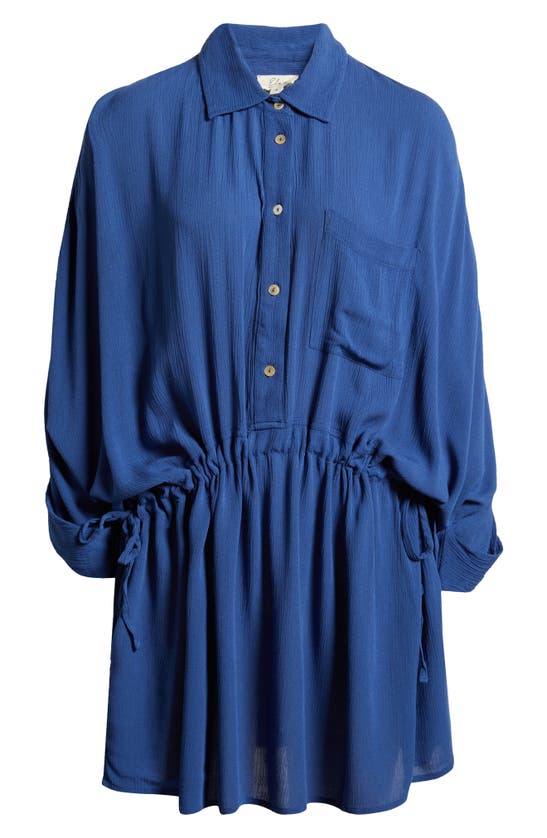 Elan Long Sleeve Cover-up Tunic In Royal