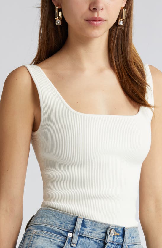 Open Edit Luxe Sculpt Tank In Ivory Cloud