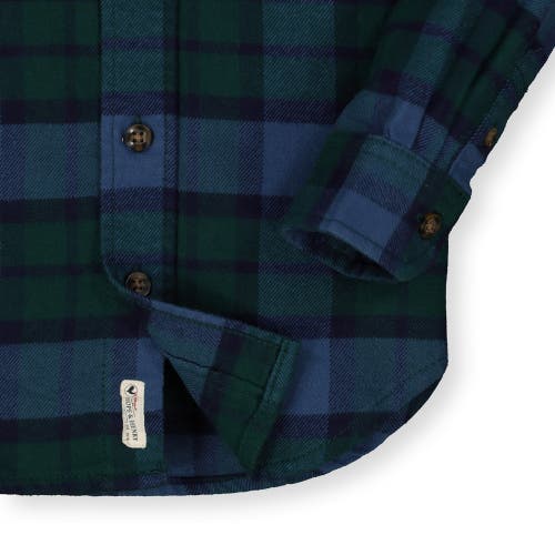 Shop Hope & Henry Boys' Organic Flannel Shirt, Kids In Large Green And Blue Plaid