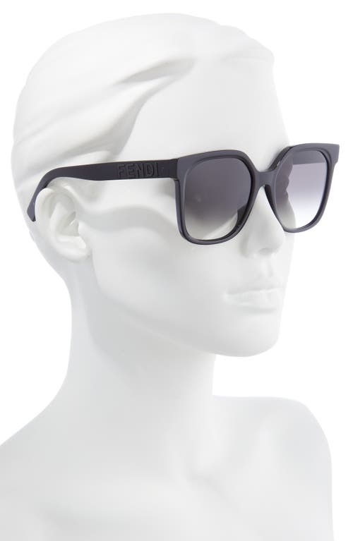 Shop Fendi ' Lettering 55mm Gradient Geometric Sunglasses In Shiny Black/gradient Smoke