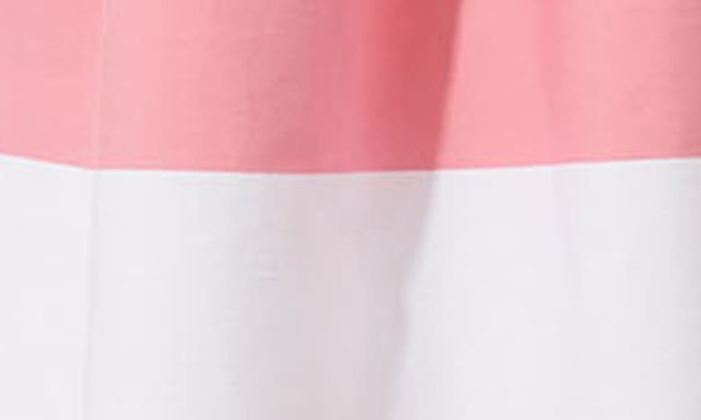 Shop Carolina Herrera Stripe Cotton Blend Skirt In Shell Pink Multi