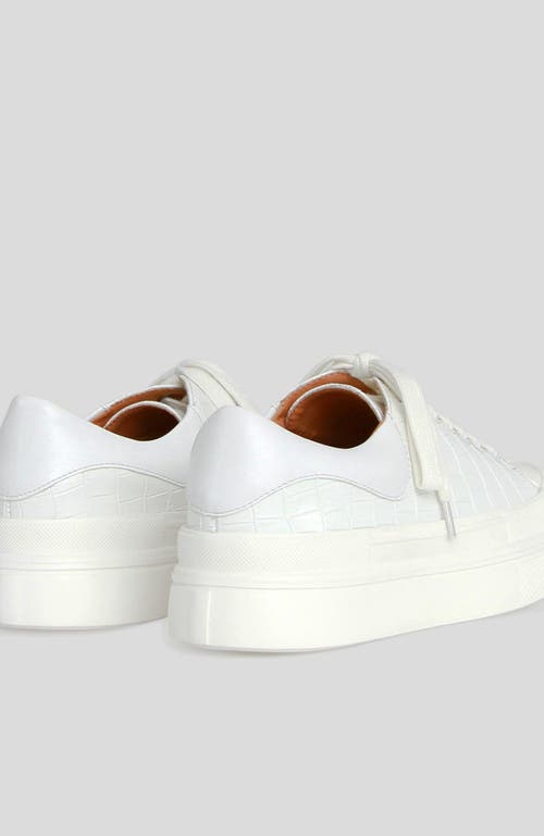 Belle & Bloom Just A Dream Croc Leather Sneaker In White