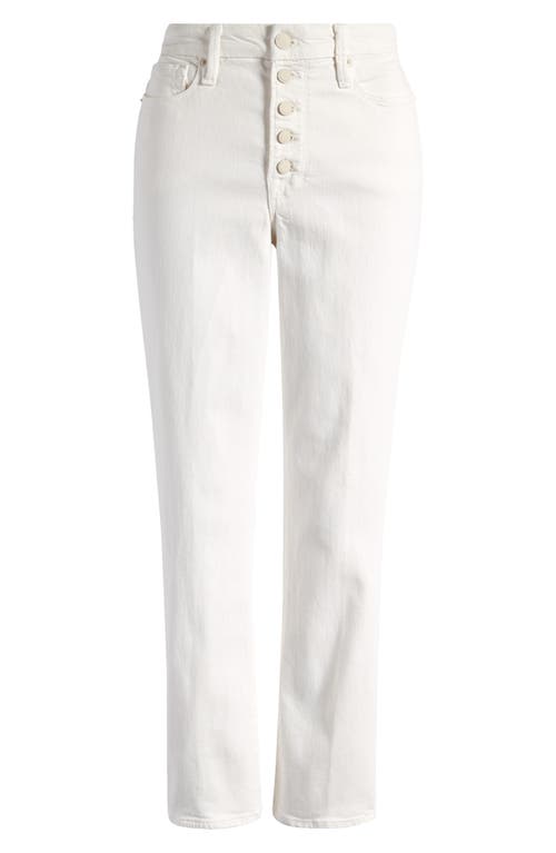 Good American Good Legs Exposed Button Straight Leg Jeans In Cloud White001