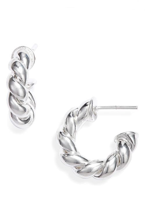 Child of Wild Twisted Sister Small Hoop Earrings in Silver