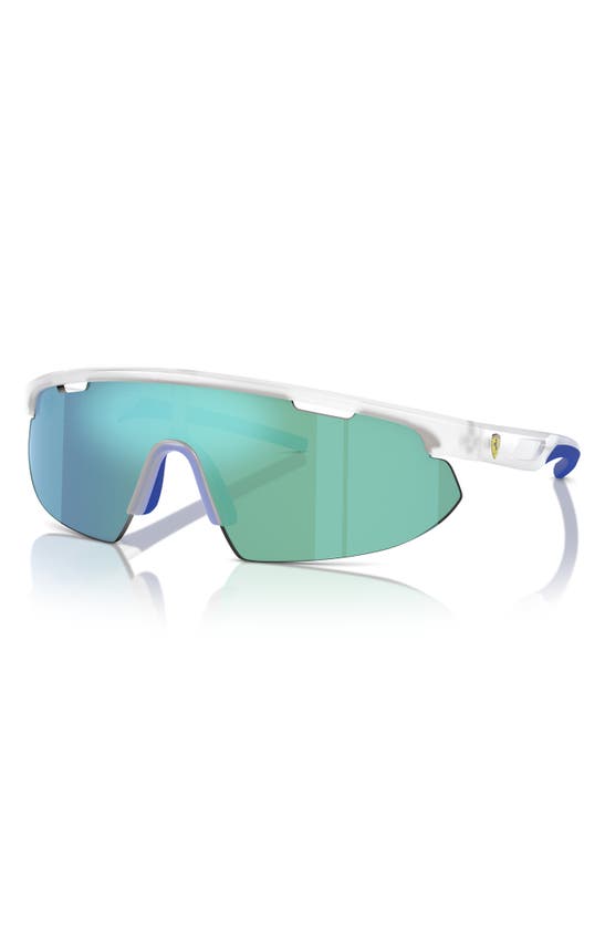 Scuderia Ferrari 141mm Irregular Shield Sunglasses In Opal Grey