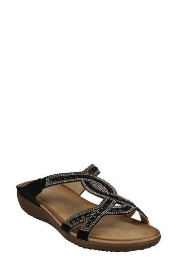 Good Choice New York Alora Embellished Slide Sandal In Black