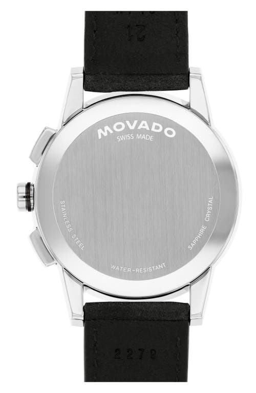 Shop Movado Museum Sport Leather Strap Chronograph Watch, 43mm In Red