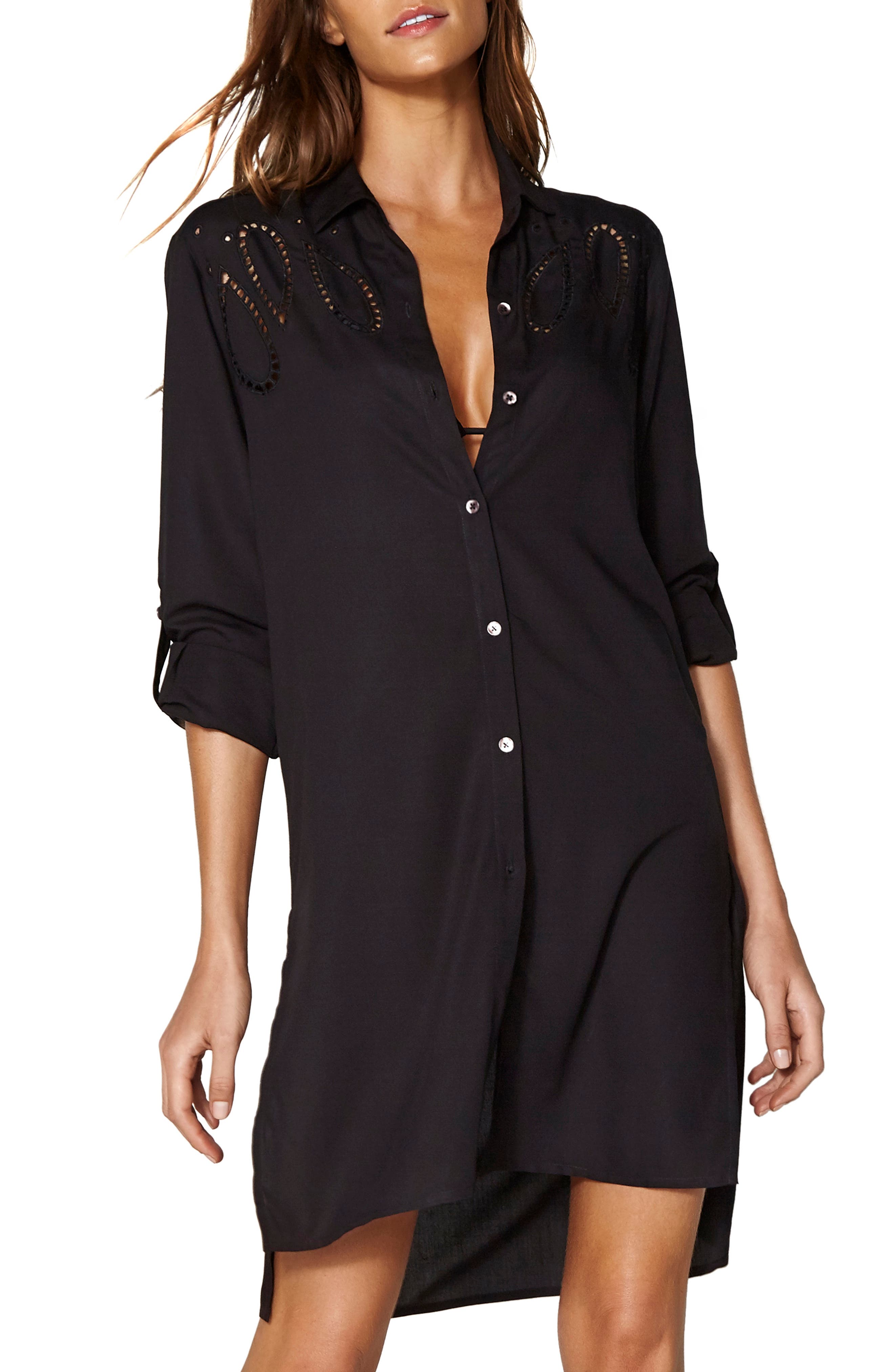 ViX Swimwear Embroidered Shirtdress CoverUp Nordstrom