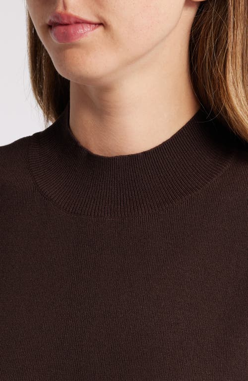 Shop Tahari Asl Sleeveless Mock Neck Top In Espresso