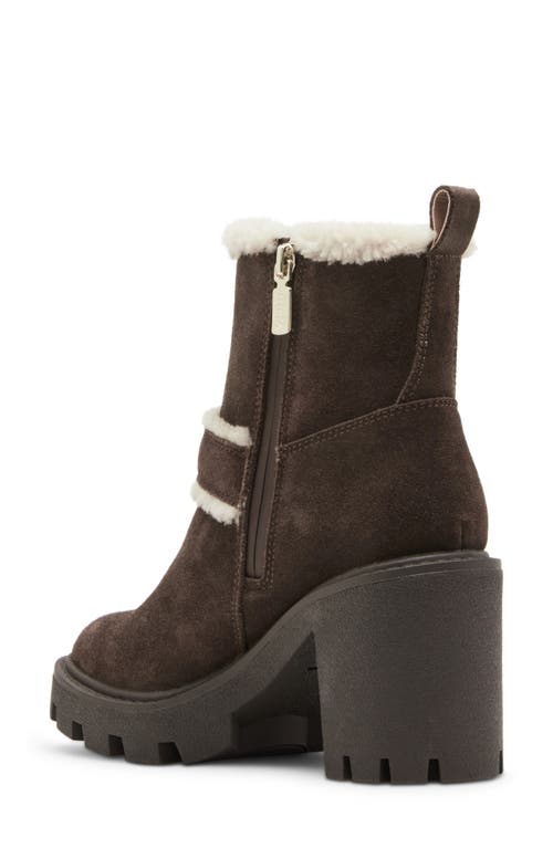 Shop Blondo Teryn Waterproof Faux Shearling Bootie In Java Suede