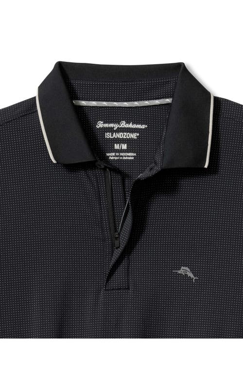 Shop Tommy Bahama Palm Desert Half Zip Polo Shirt In Jet Black