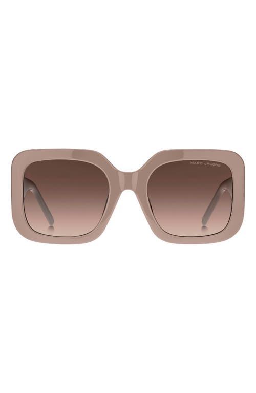 Marc Jacobs 53mm Gradient Polarized Square Sunglasses In Beige Grey/brown Gradient