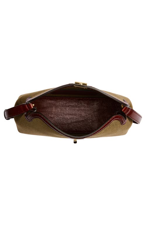 Totême Toteme T-lock Canvas Top Handle Bag In Khaki Green