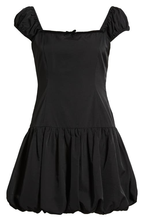 Shop Charles Henry Bubble Hem Minidress In Black