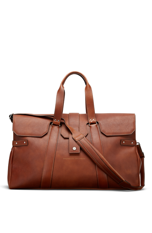 Shop Brunello Cucinelli Grained Calfskin Bag In Copper