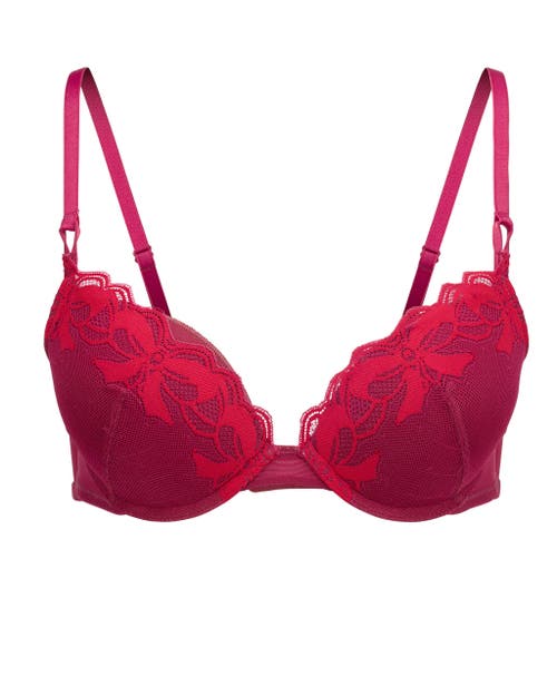 Shop Adore Me Audrina Push Up Plunge Bra In Dark Red