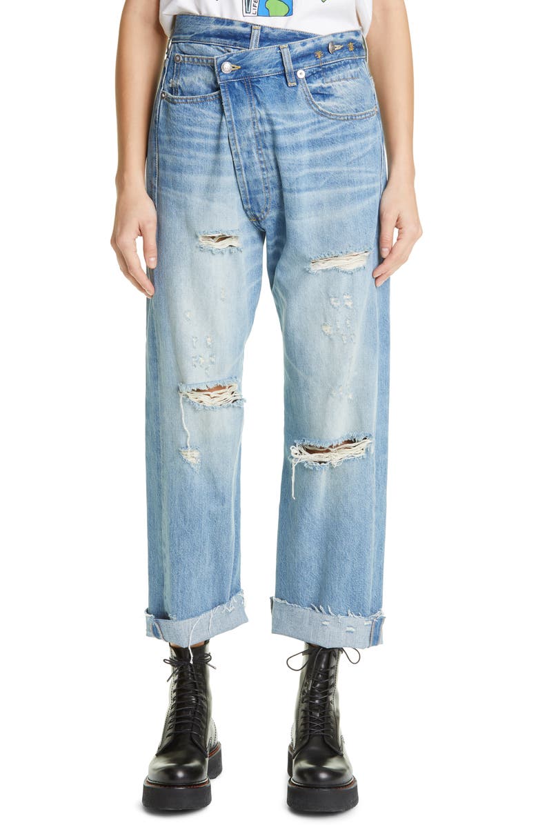R13 Crossover Ripped Crop Jeans | Nordstrom