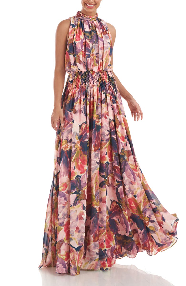Kay Unger Seraphina Floral Chiffon Maxi Dress | Nordstrom