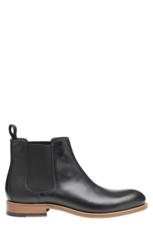 Johnston & Murphy Dudley Chelsea Boot In Black Dip-dyed Calfskin