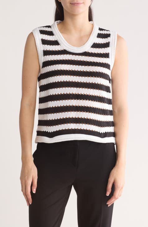 Stripe Pointelle Sweater Tank