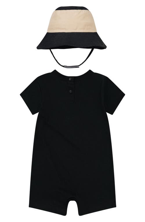 Shop Nike Sportswear Romper & Bucket Hat Set In Black