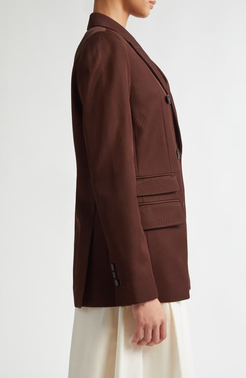 Maria Mcmanus Billiet Double Breasted Twill Blazer In Bitter Chocolate