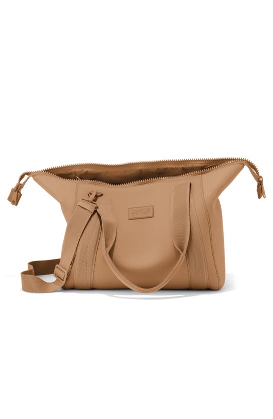 Dagne Dover Medium Landon Neoprene Carryall Duffle Bag In Camel