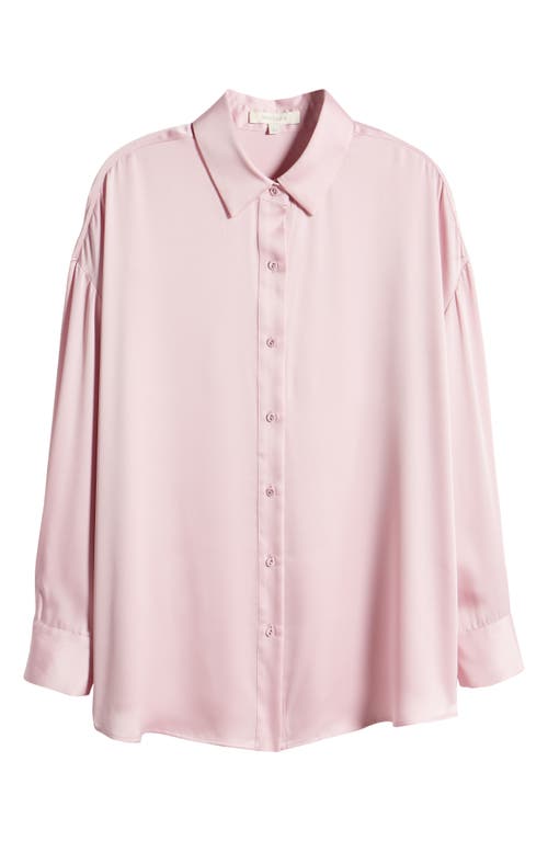 Shop Favorite Daughter The Smooth Ex-boyfriend Satin Shirt In Pastel Lavender