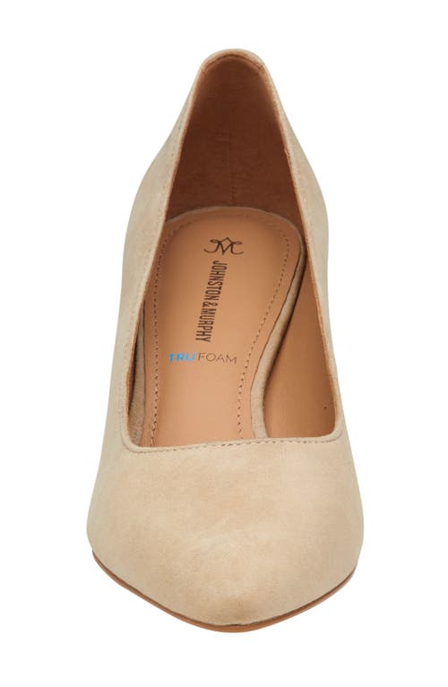 Johnston & Murphy Vicki Block Heel Pump In Sand Suede