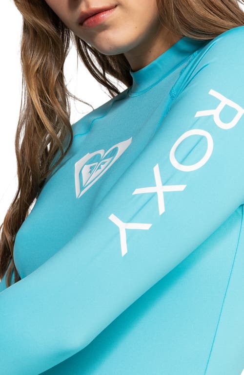 Shop Roxy Whole Hearted Long Sleeve Rashguard In Maui Blue