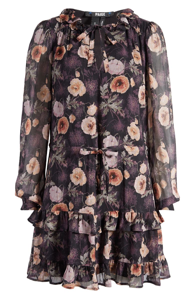 Paige Heirloom Floral Print Long Sleeve Silk Dress 