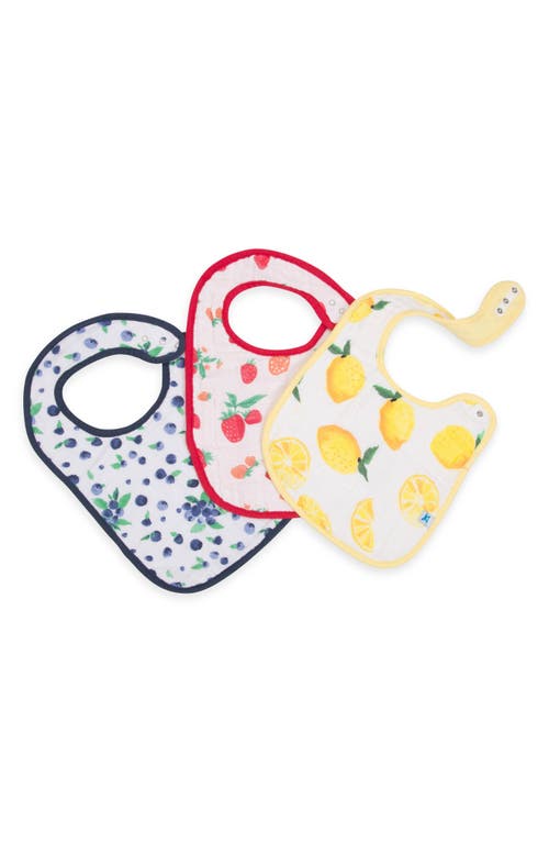 Shop Little Unicorn 3-pack Classic Cotton Muslin Bibs In Berry Lemonade