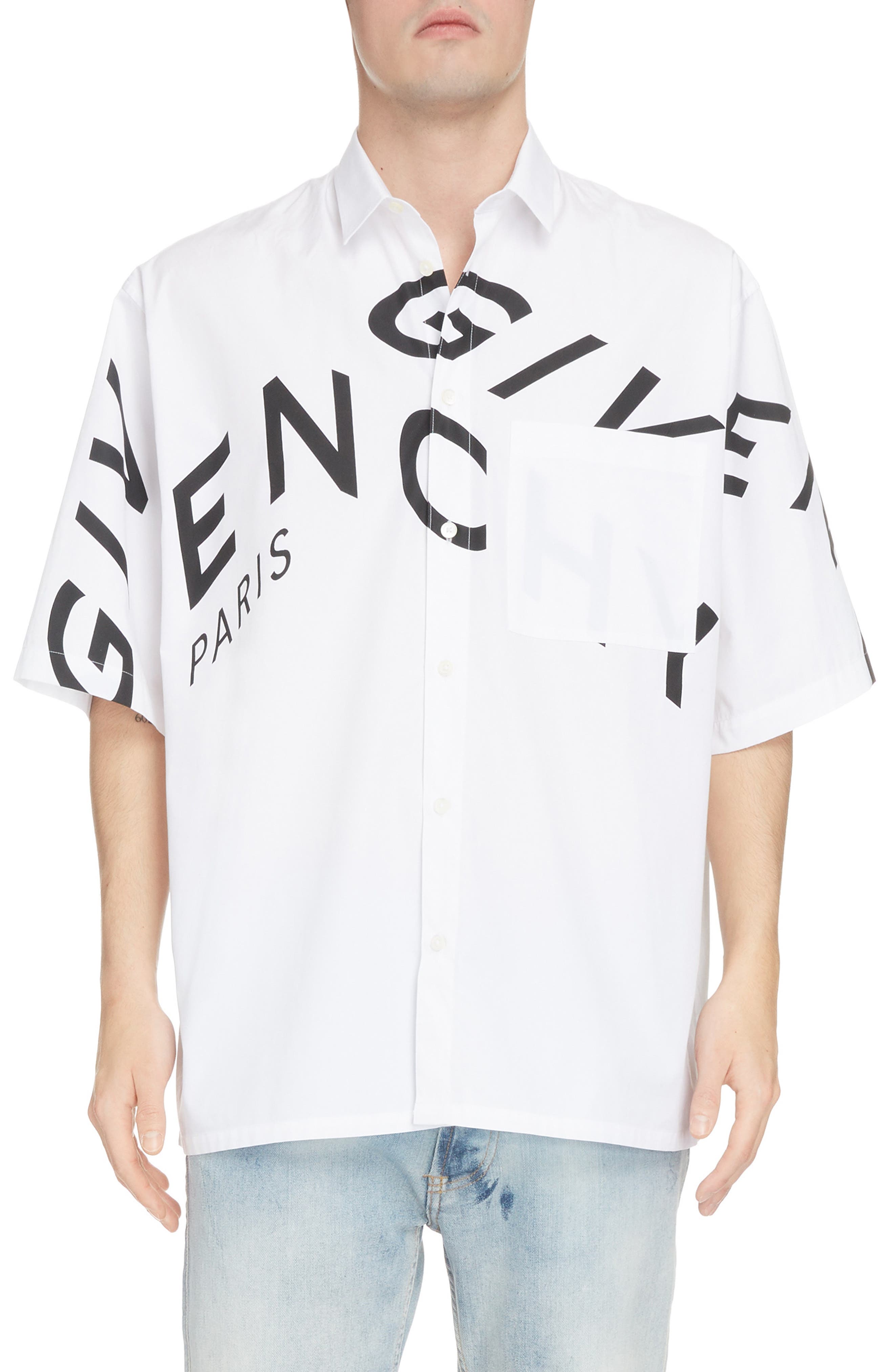 Givenchy Refracted Short Sleeve Button 