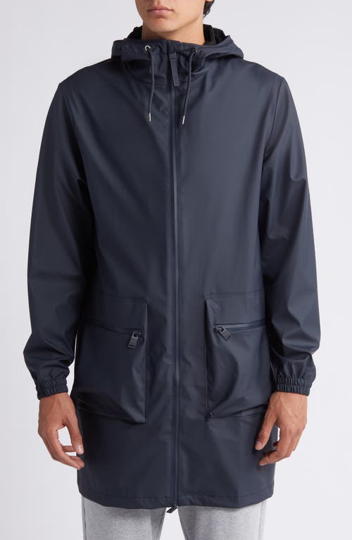 Shop Rains Waterproof Hooded Rain Jacket In Navy