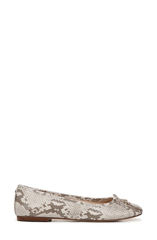 Sam Edelman Felicia Luxe Ballet Flat Sandshell Python In Roccia