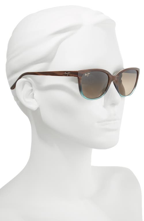 Maui Jim Honi Polarized Cat-eye Sunglasses In Sandstone With Blue/bronze
