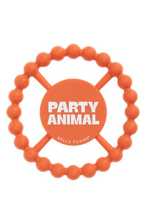 Bella Tunno Party Animal Silicone Teether in Orange at Nordstrom