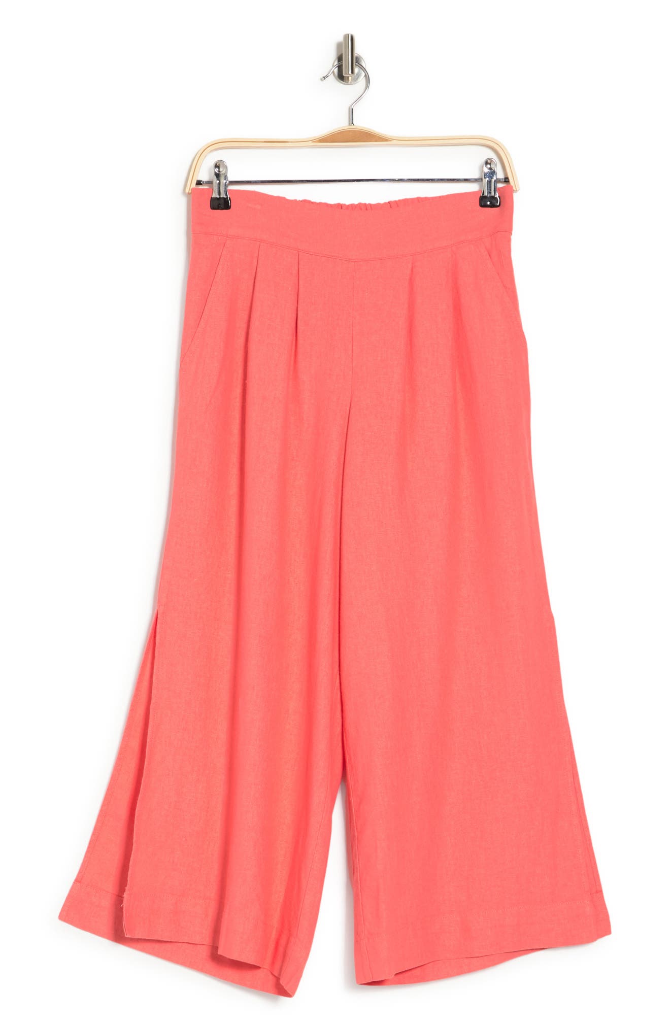 Ellen Tracy High Waist Linen Blend Crop 