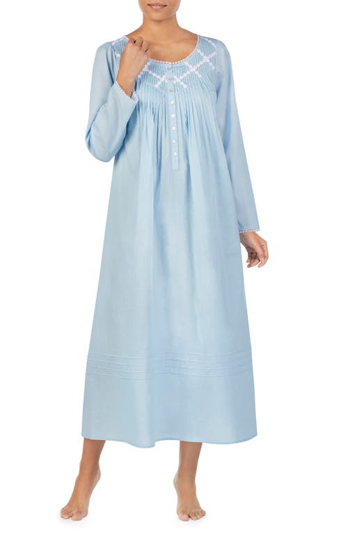 Eileen West Long Sleeve Nightgown Blue at Nordstrom,
