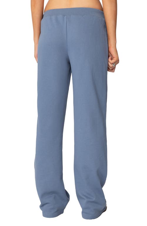 Shop Edikted 06 Wide Leg Drawstring Sweatpants In Blue