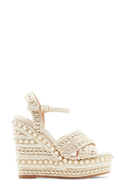 Shop Steve Madden Juniper Platform Wedge Sandal In Gold Multi