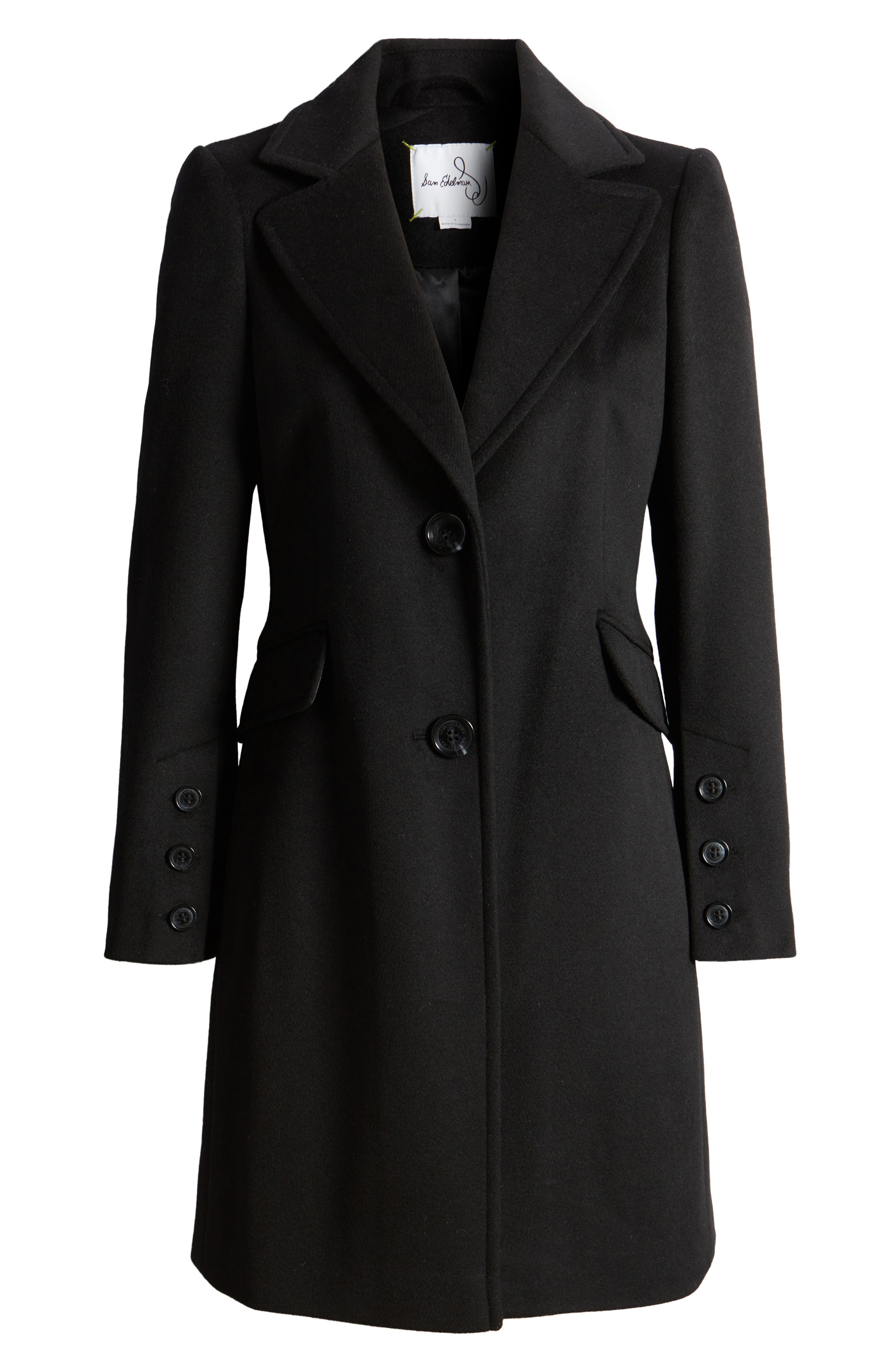 notched collar wool blend coat sam edelman
